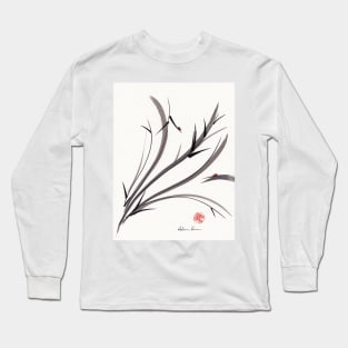 "My Dear Friend"  Original ink and wash ladybug bamboo painting/drawing Long Sleeve T-Shirt